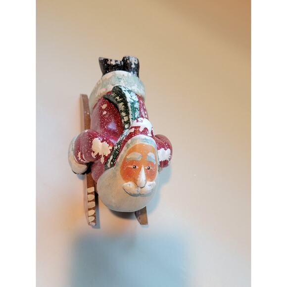 Vintage Santa On Sled Figurine - Whimsical Village Arts - Picture 7 of 11